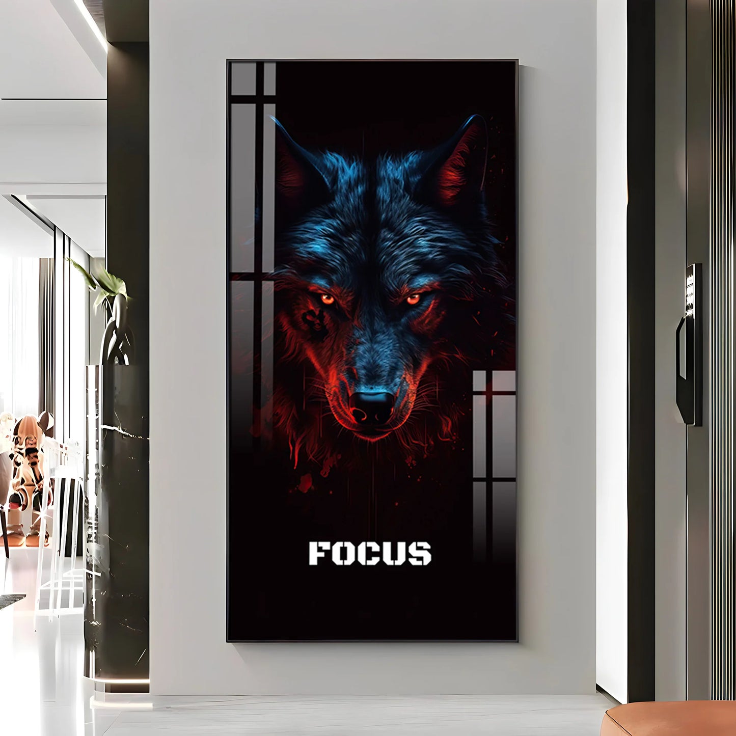 Alpha Wolf Premium Acrylic Vertical Wall Art