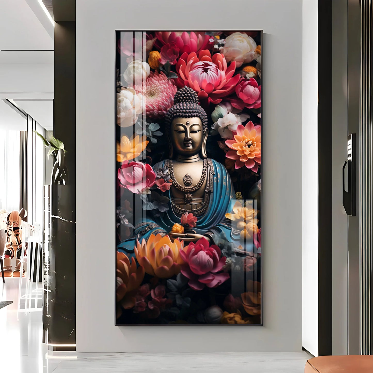 Meditating Buddha Premium Acrylic Vertical Wall Art