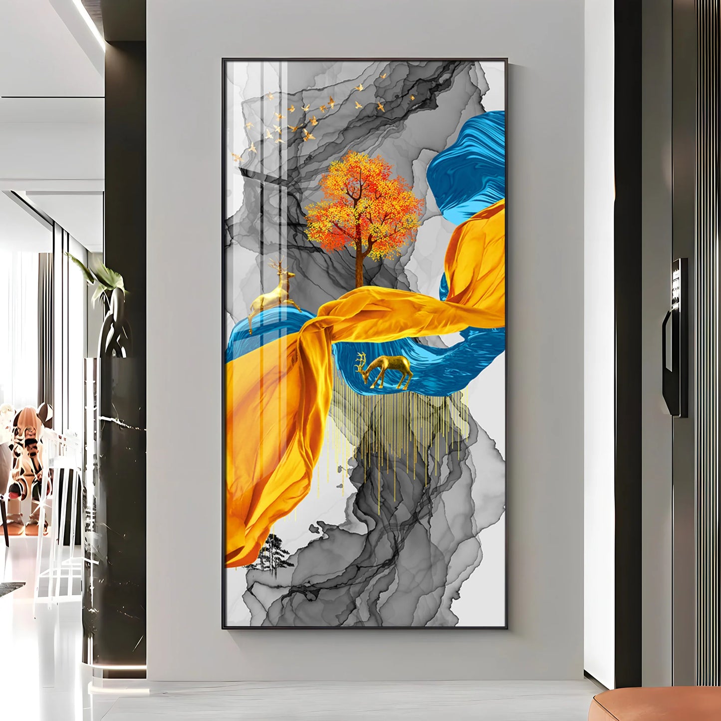 Abstract Ribbons Premium Acrylic Vertical Wall Art
