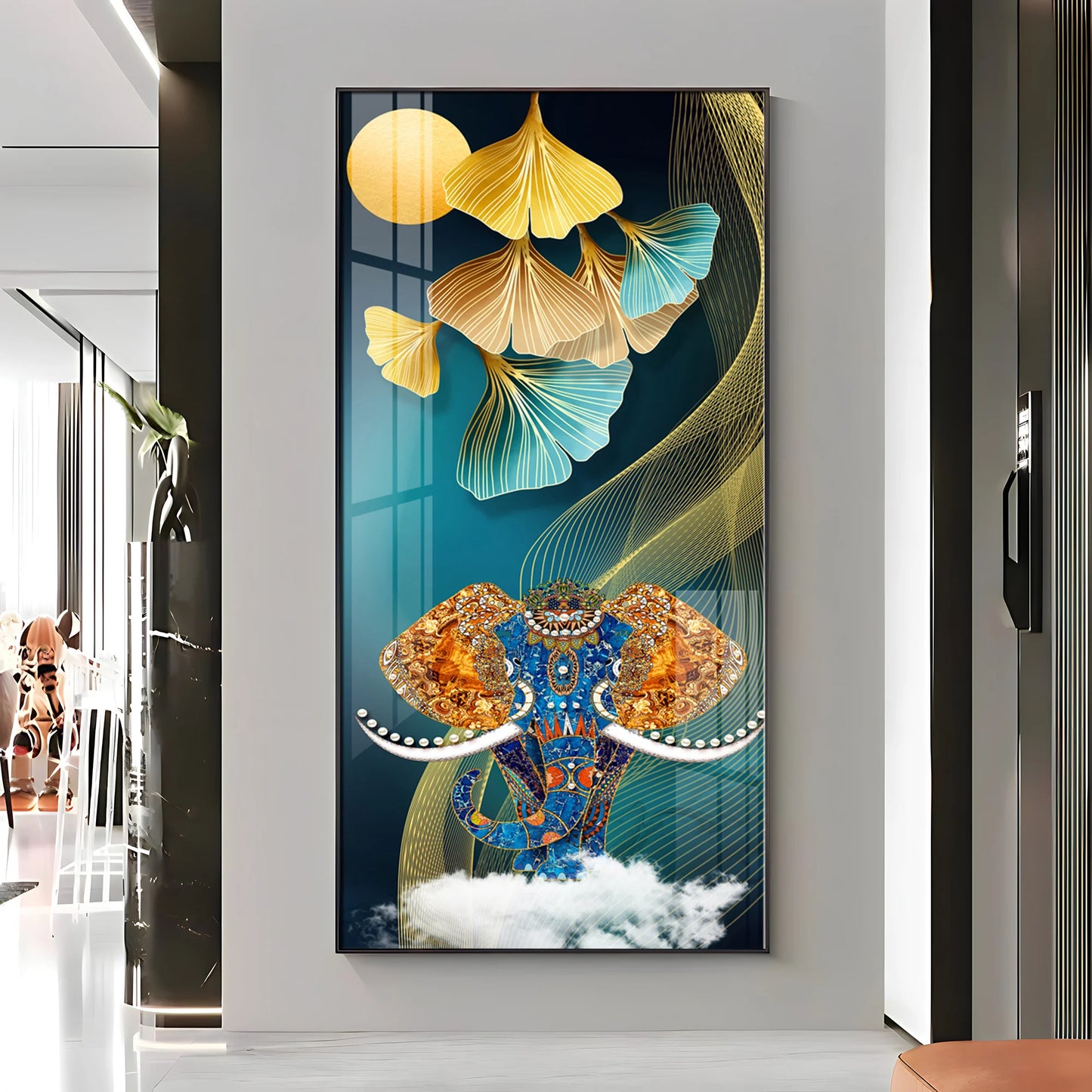 Jeweled Elephant Premium Acrylic Vertical Wall Art
