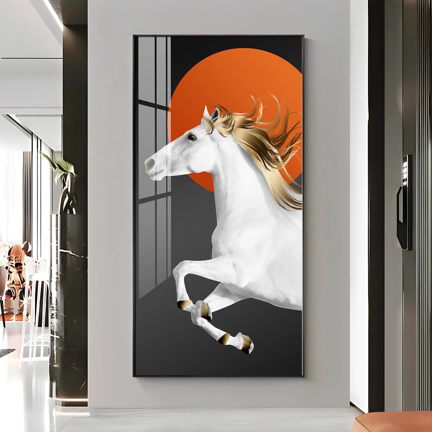 Stunning White Horse Premium Acrylic Vertical Wall Art