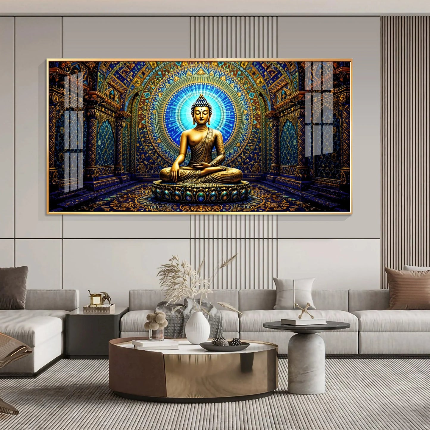 Harmony Buddha Mural Premium Acrylic Horizontal Wall Art