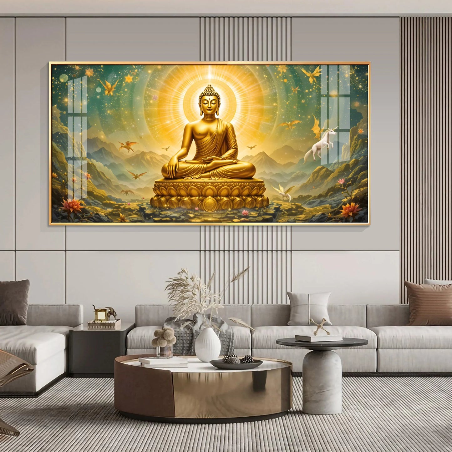 Cloudscape Buddha Premium Acrylic Horizontal Wall Art
