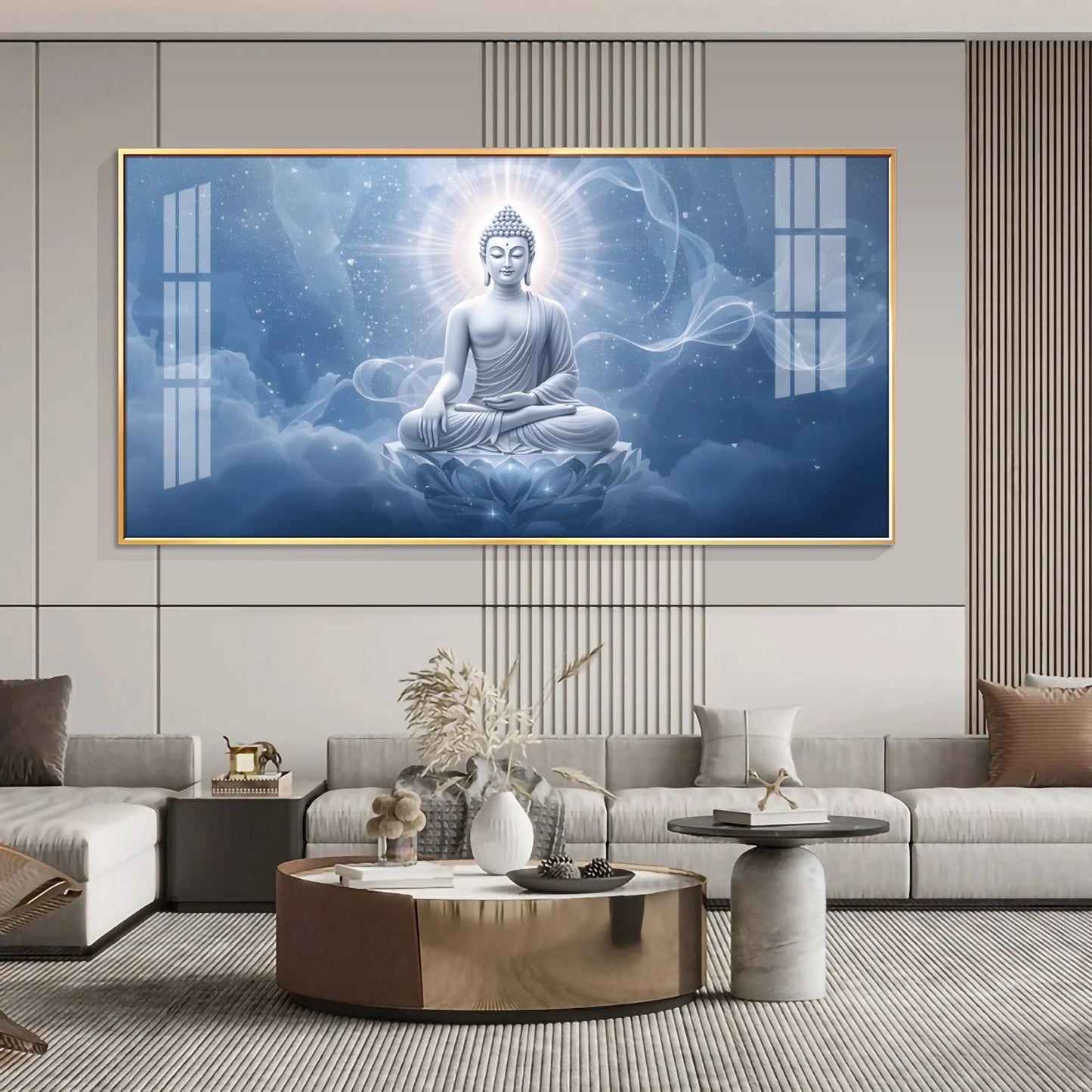 Cloudbound Calm Of Buddha Premium Acrylic Horizontal Wall Art