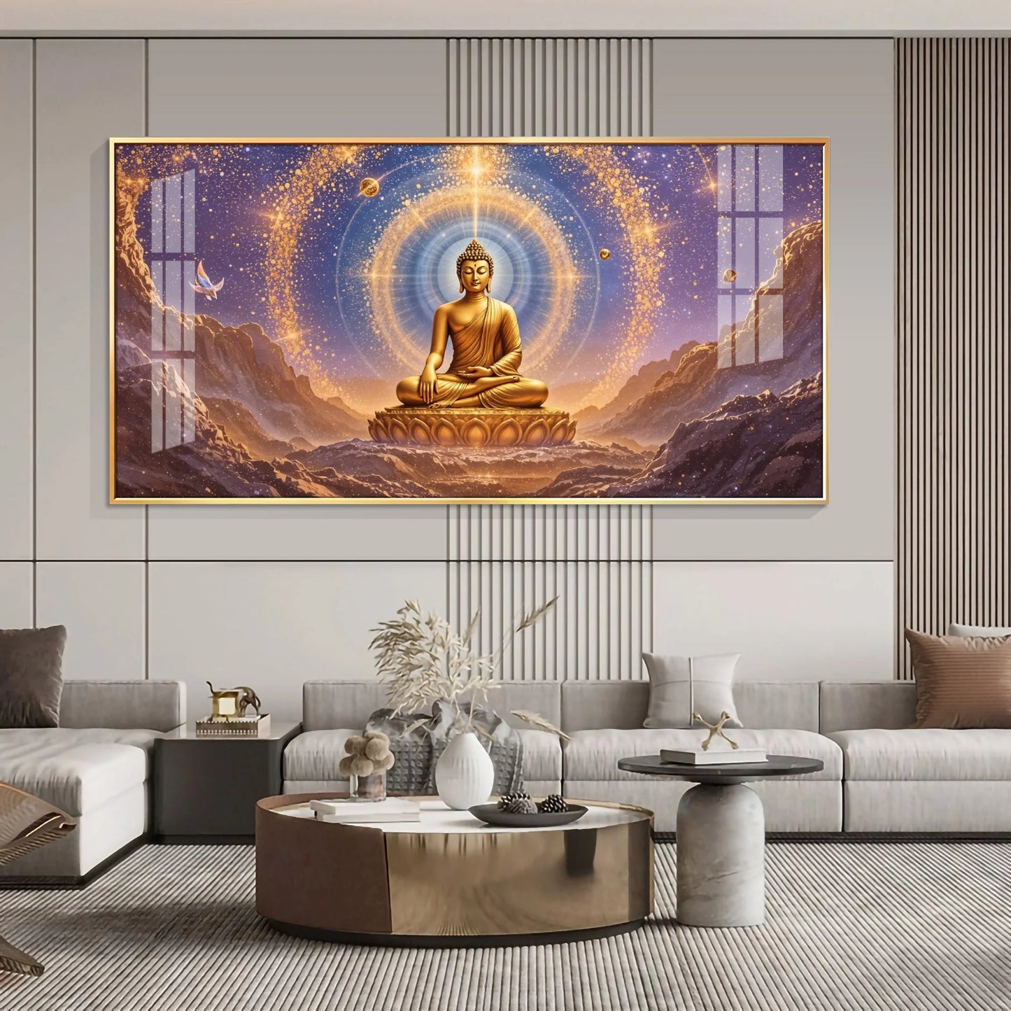 The Meditative Canvas Of Buddha Premium Acrylic Horizontal Wall Art