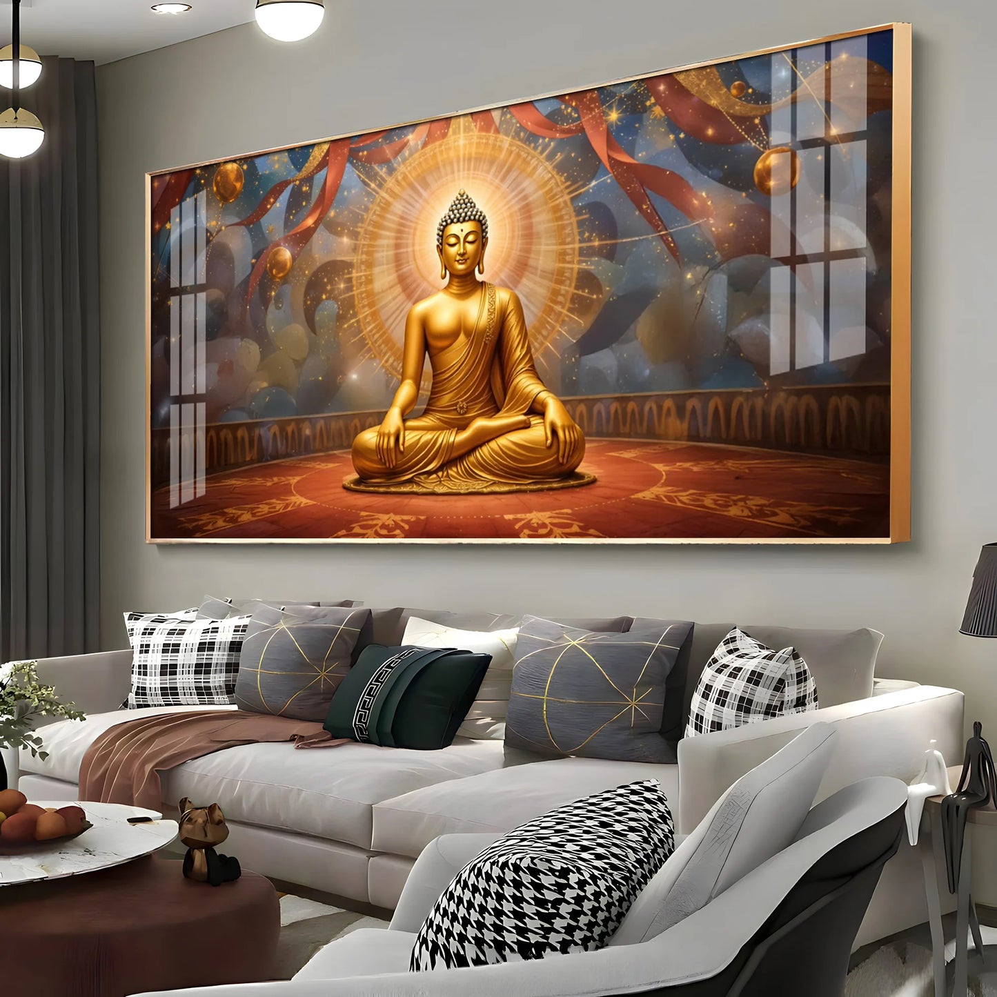 Enlightened Aura Of Buddha Premium Acrylic Horizontal Wall Art