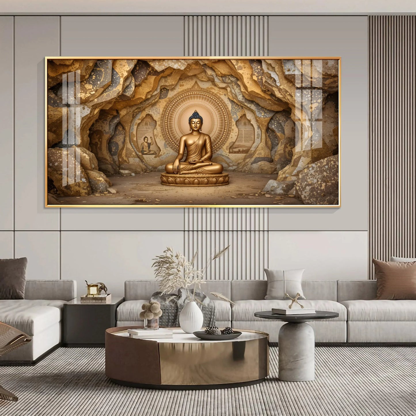 Divine Buddha Aura Premium Acrylic Horizontal Wall Art