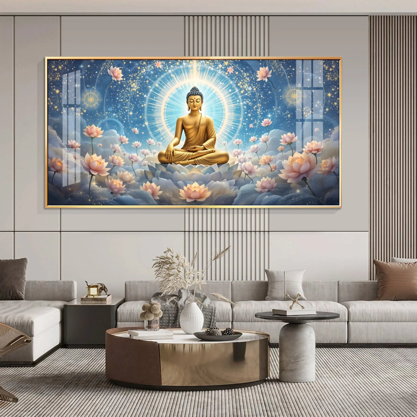 Tranquil Cloud Buddha Premium Acrylic Horizontal Wall Art