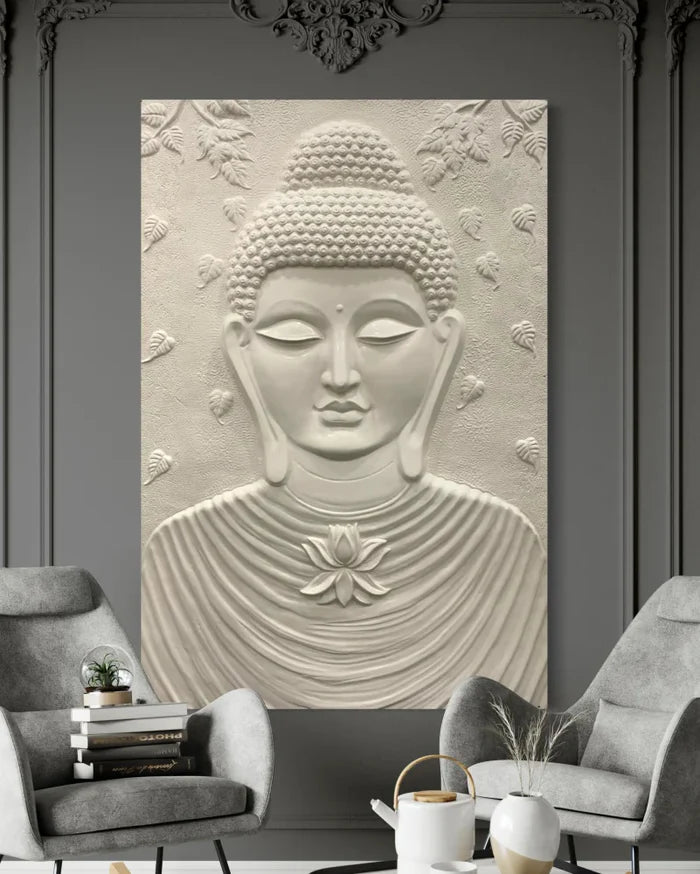 Large size Calm and Peaceful Buddha 3D Relief Mural
