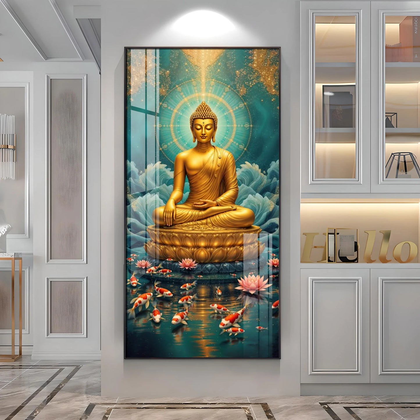 Calm Buddha Musing Premium Acrylic Vertical Wall Art