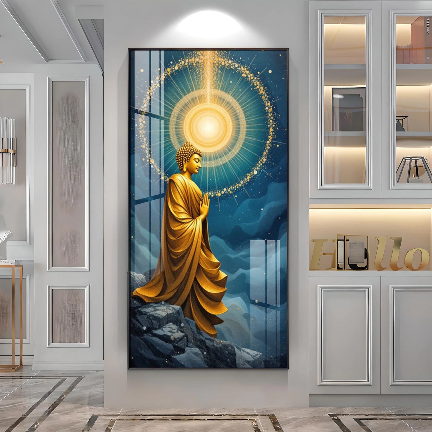 The Buddha's Haven Premium Acrylic Vertical Wall Art