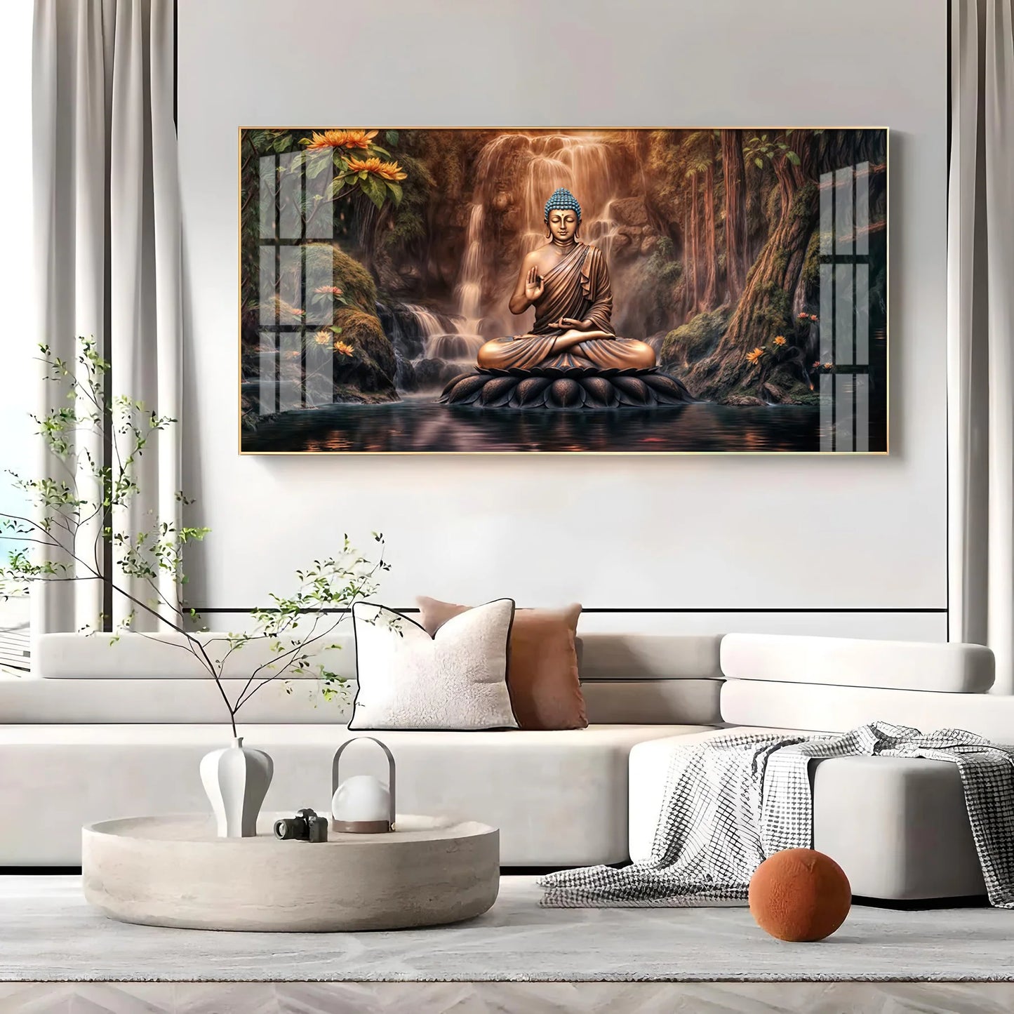 Tranquil Illumination Buddha Premium Acrylic Horizontal Wall Art