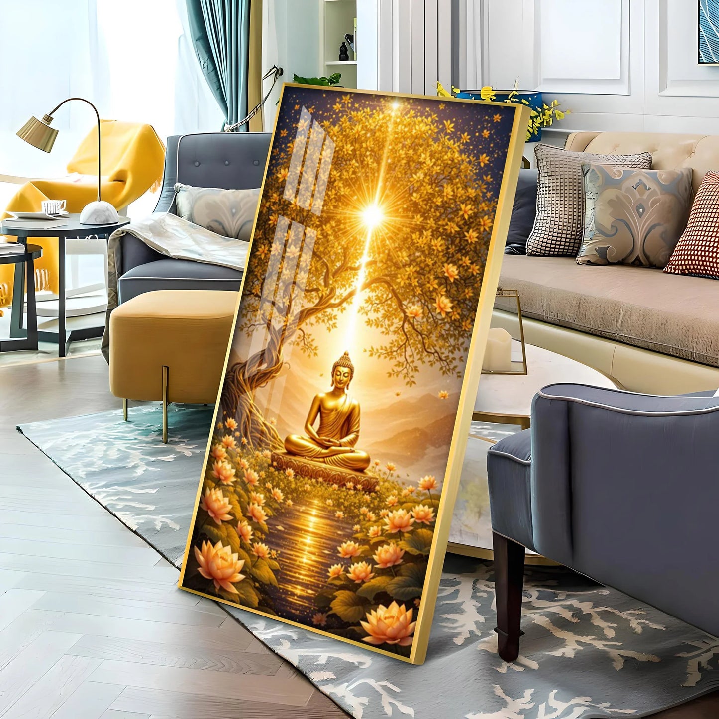 Buddha's Embrace Premium Acrylic Vertical Wall Art