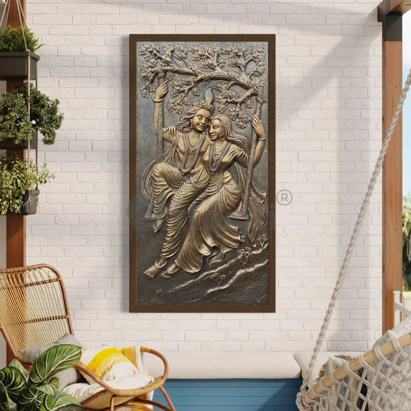 Radha Krishna 3D Relief Mural Wall Art