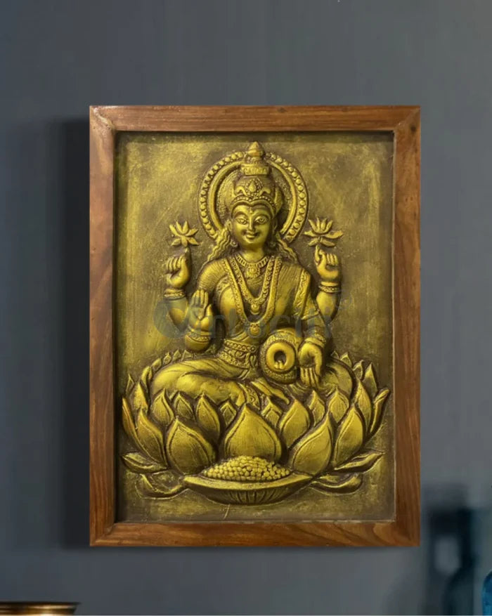20X15 Inches Goddess Laxmi 3D Wall Hanging Relief Mural