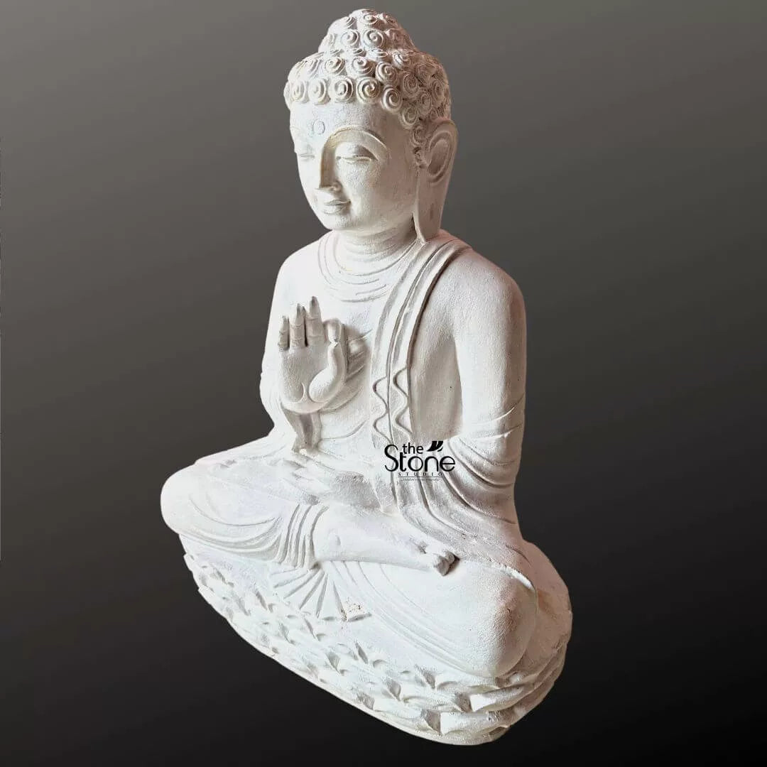 2 Feet White Buddha Statue