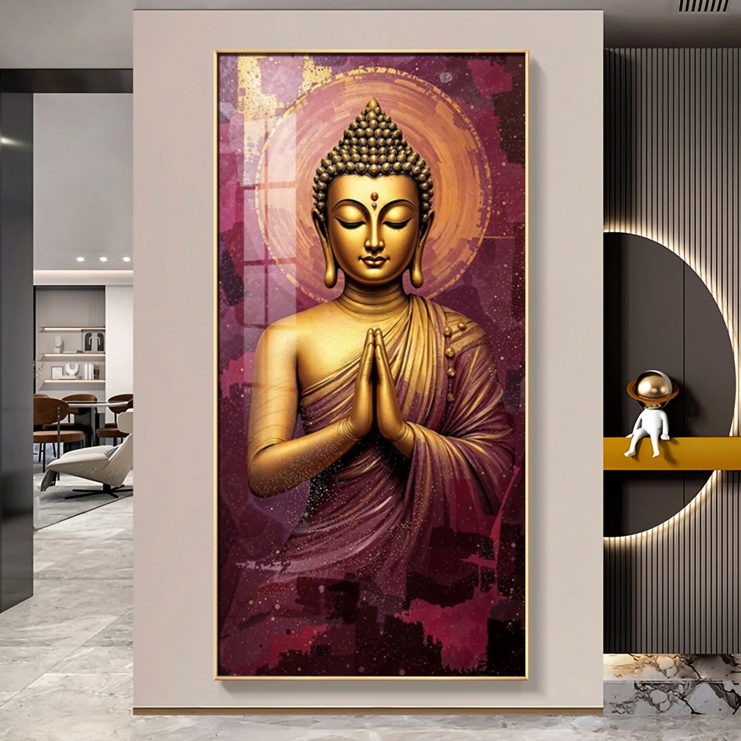 Buddha Is Praying Premium Acrylic Vertical Wall Art