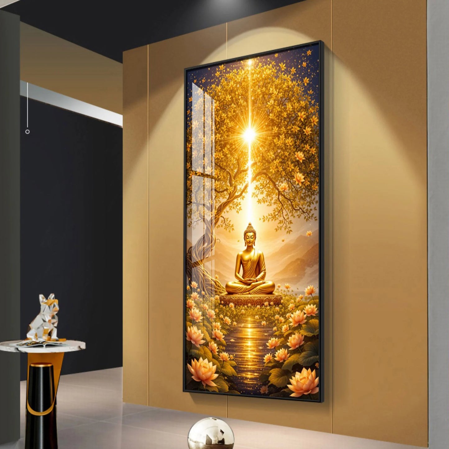 Buddha's Embrace Premium Acrylic Vertical Wall Art