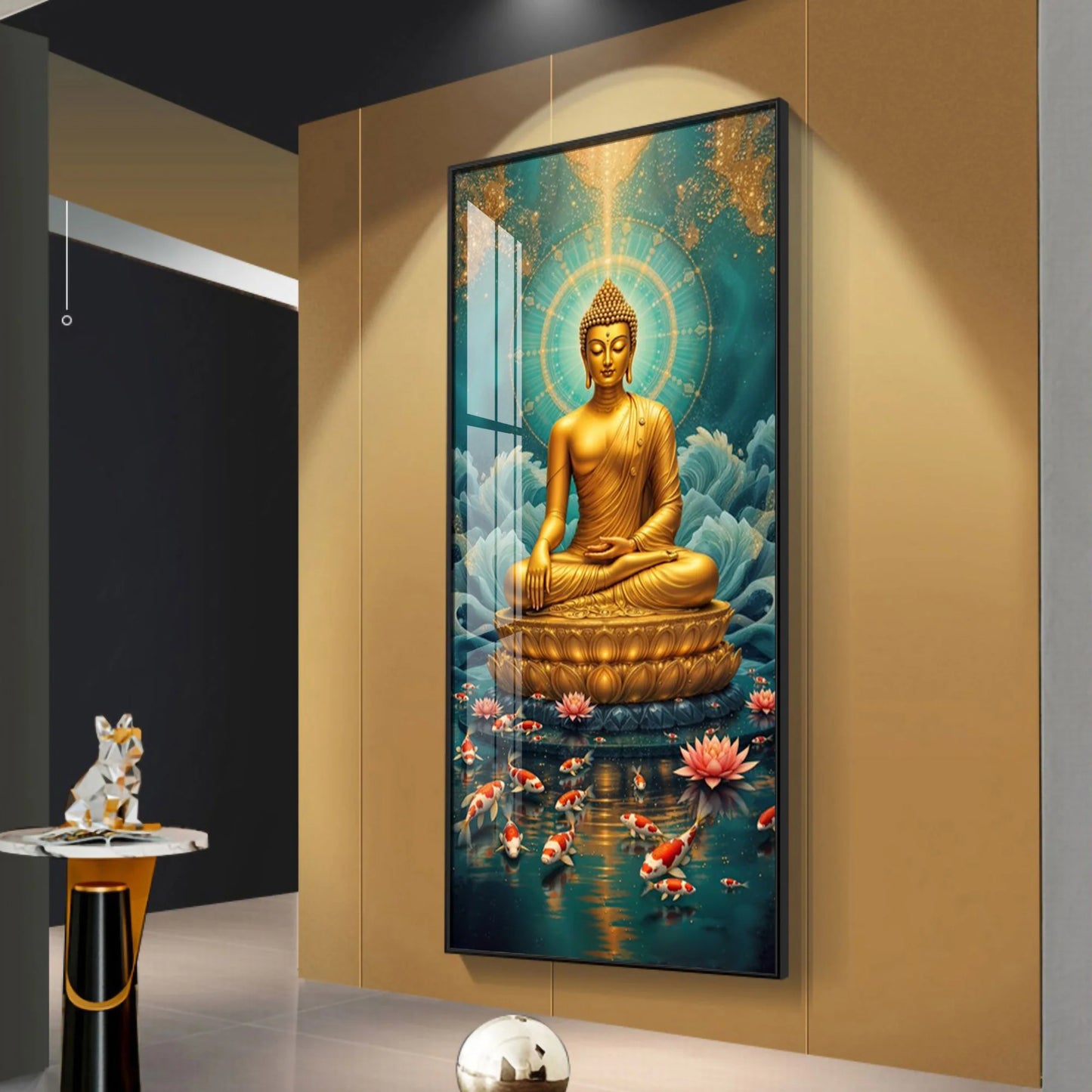 Calm Buddha Musing Premium Acrylic Vertical Wall Art