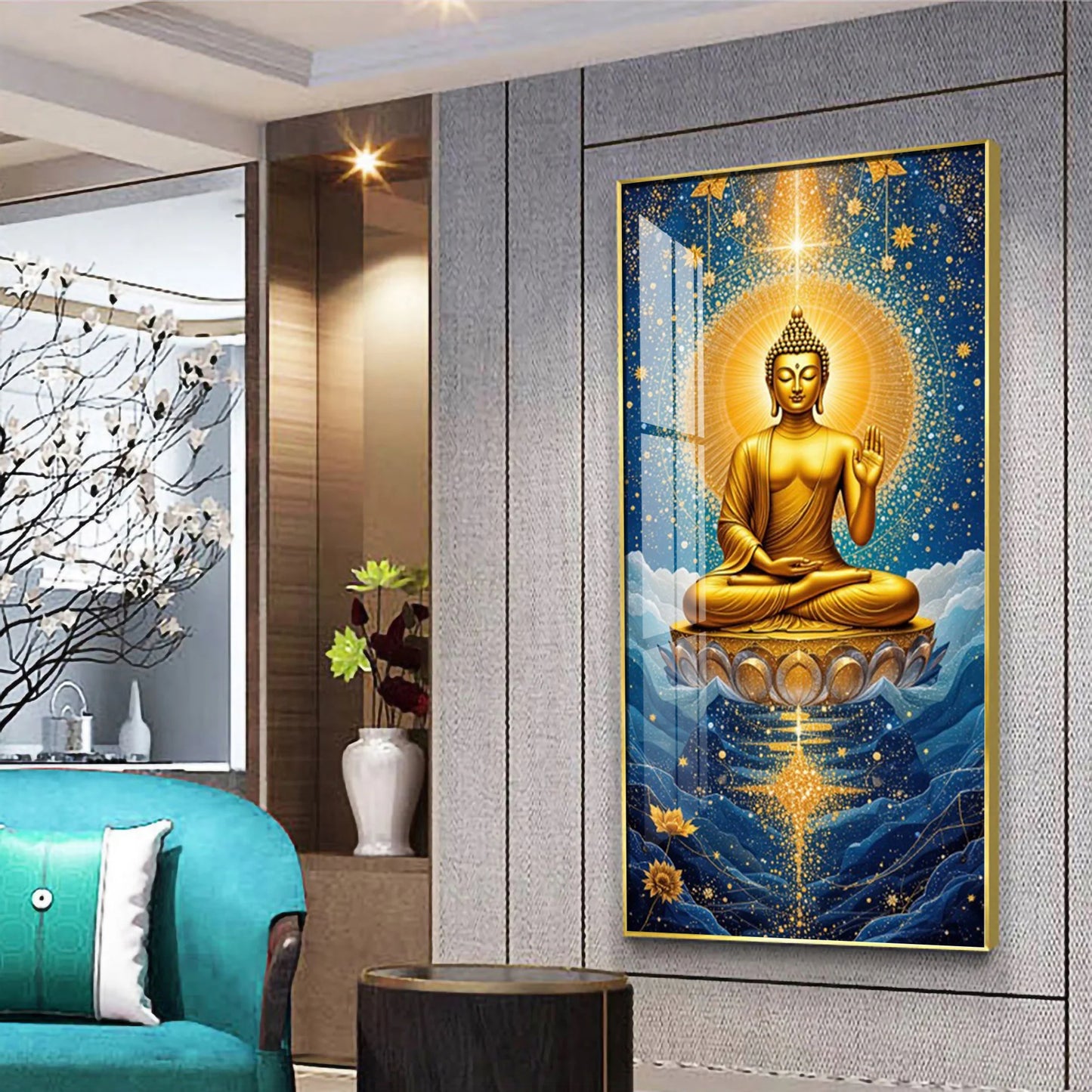 Ethereal Buddha Bliss Premium Acrylic Vertical Wall Art