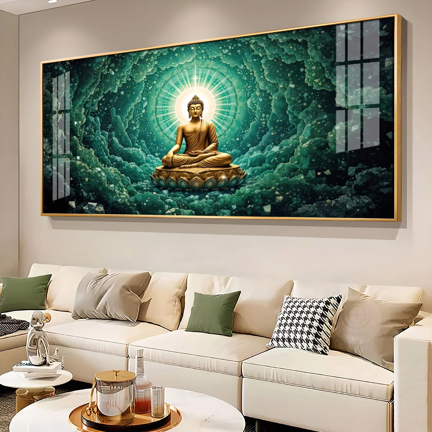 Tranquil Cloud Buddha Premium Acrylic Horizontal Wall Art