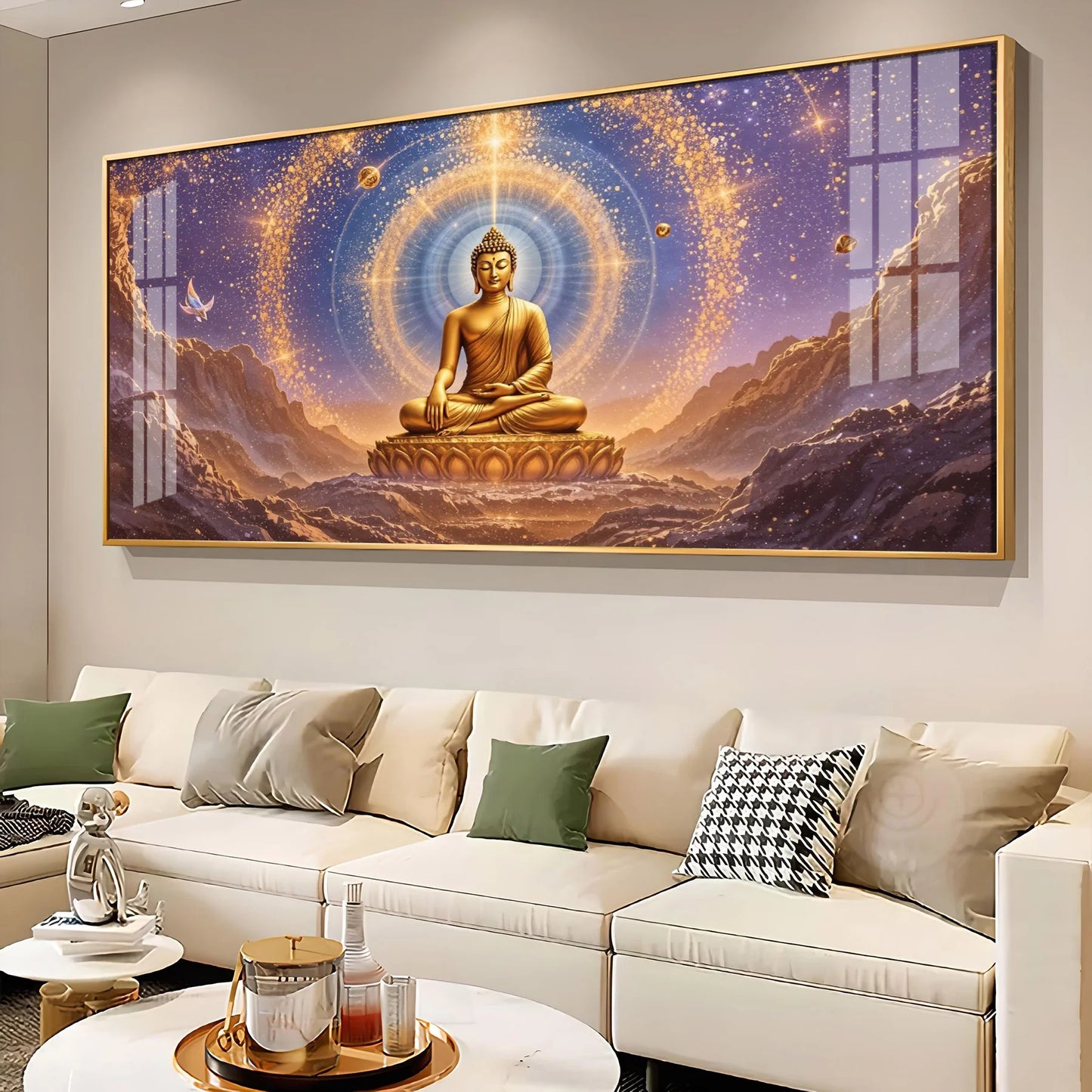 The Meditative Canvas Of Buddha Premium Acrylic Horizontal Wall Art