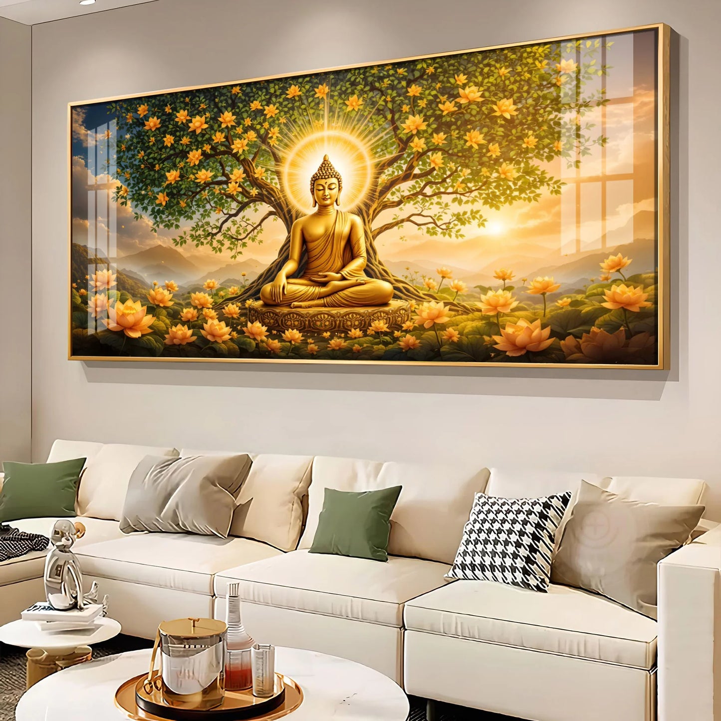 Buddha Meditating In Dayspring Premium Acrylic Horizontal Wall Art