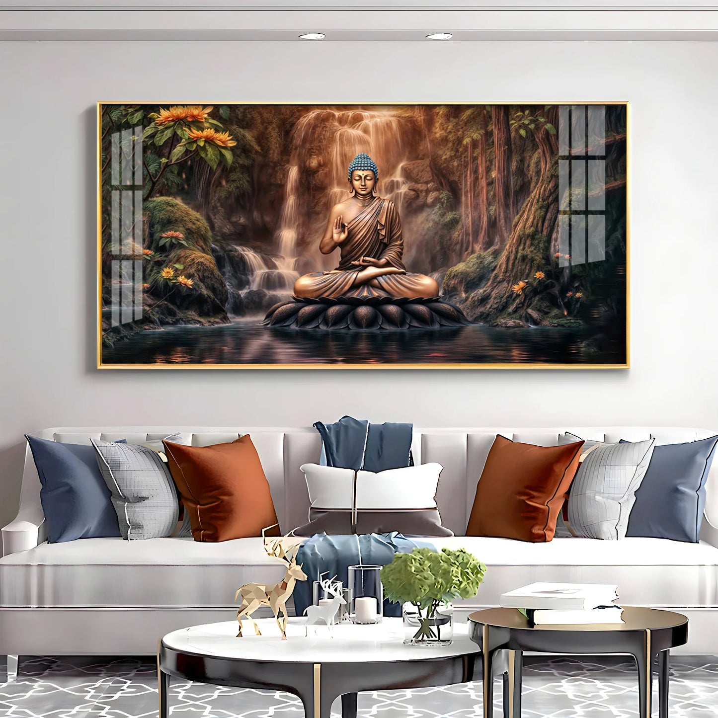 Tranquil Illumination Buddha Premium Acrylic Horizontal Wall Art
