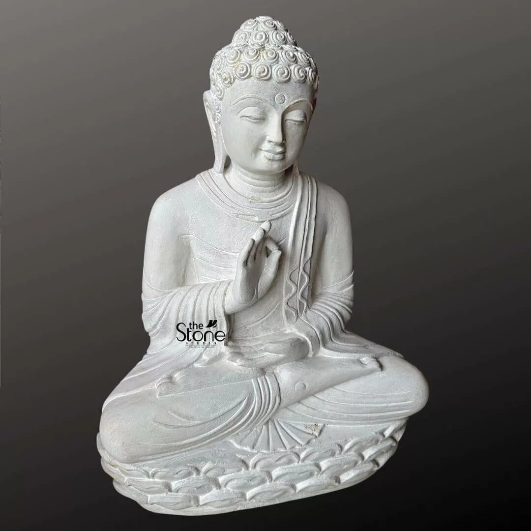 2 Feet White Buddha Statue