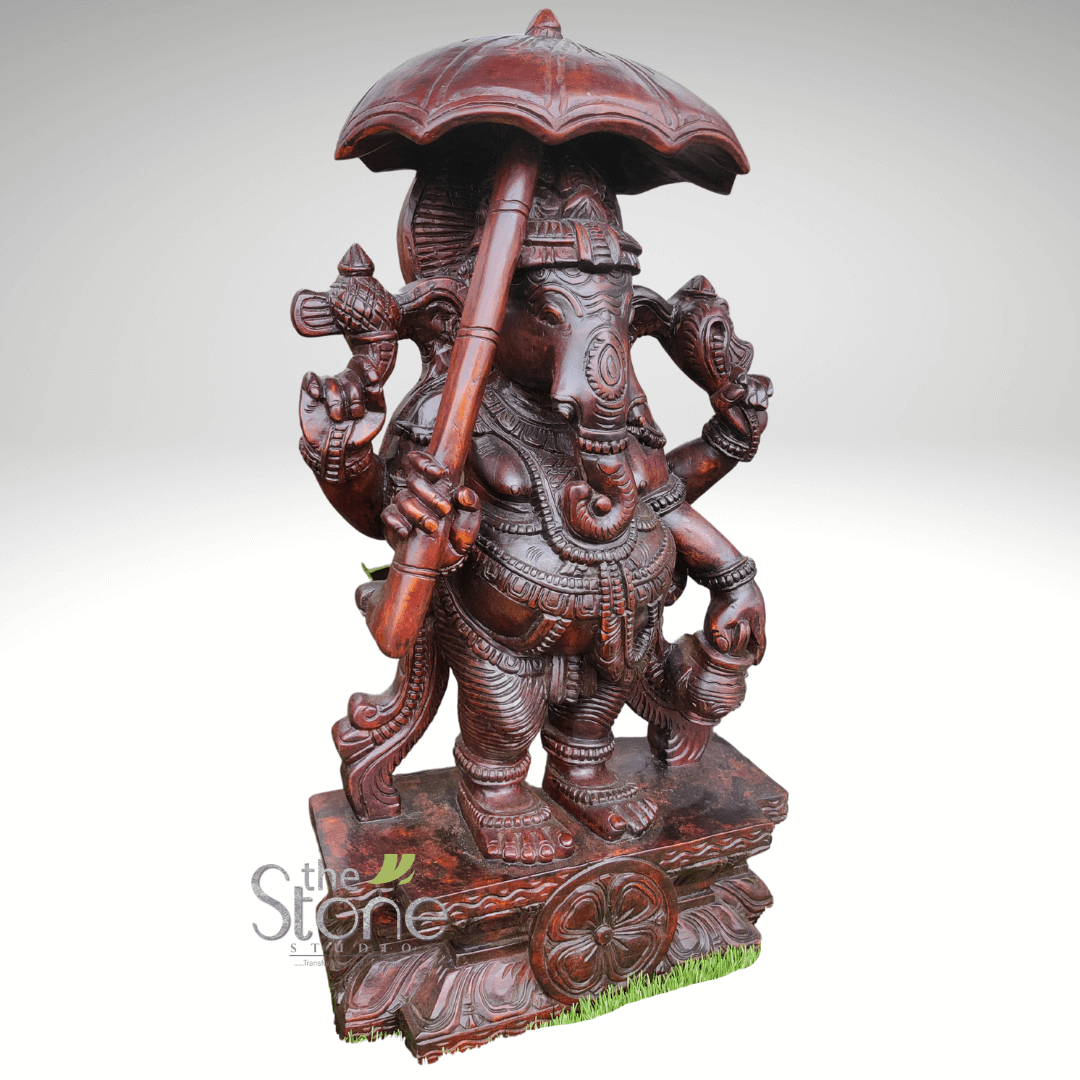 Wooden Vinayagar Statue 2ft