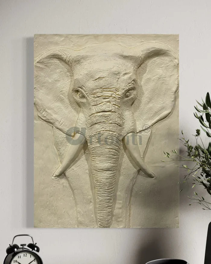 2X1.5 Feet Elephant Face 3D Relief Mural Wall Art | Abstract Nature wall art