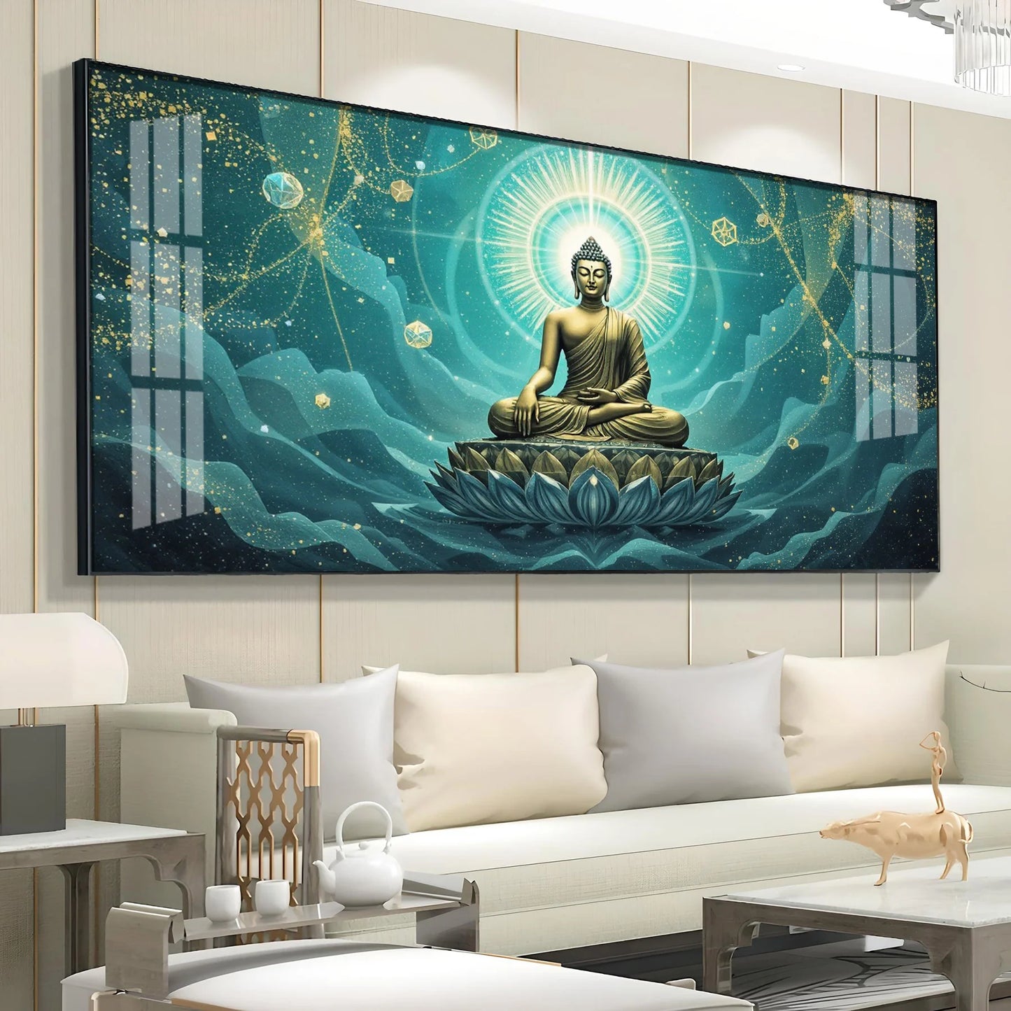 Serene Sky Buddha Premium Acrylic Horizontal Wall Art
