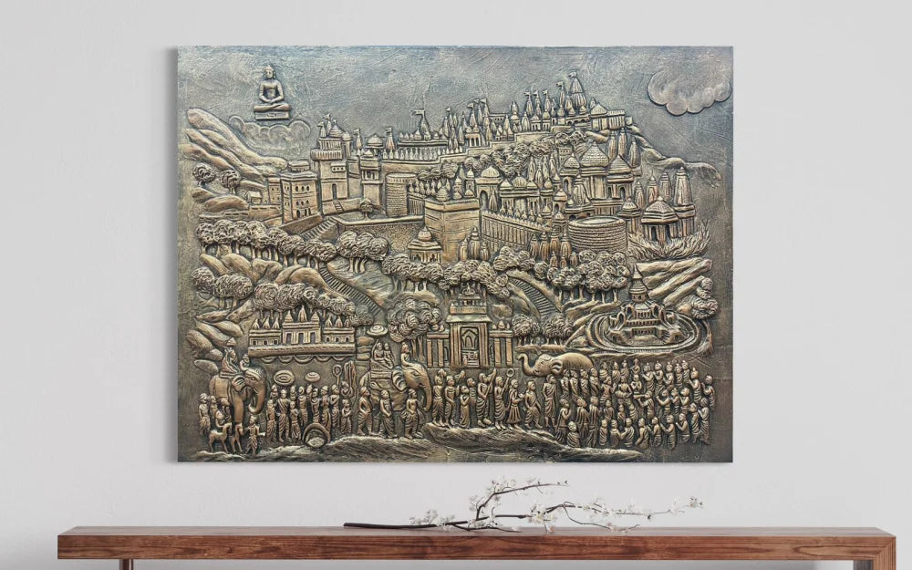 Palitana Shatrunjay Mountain 3D Relief Mural Art
