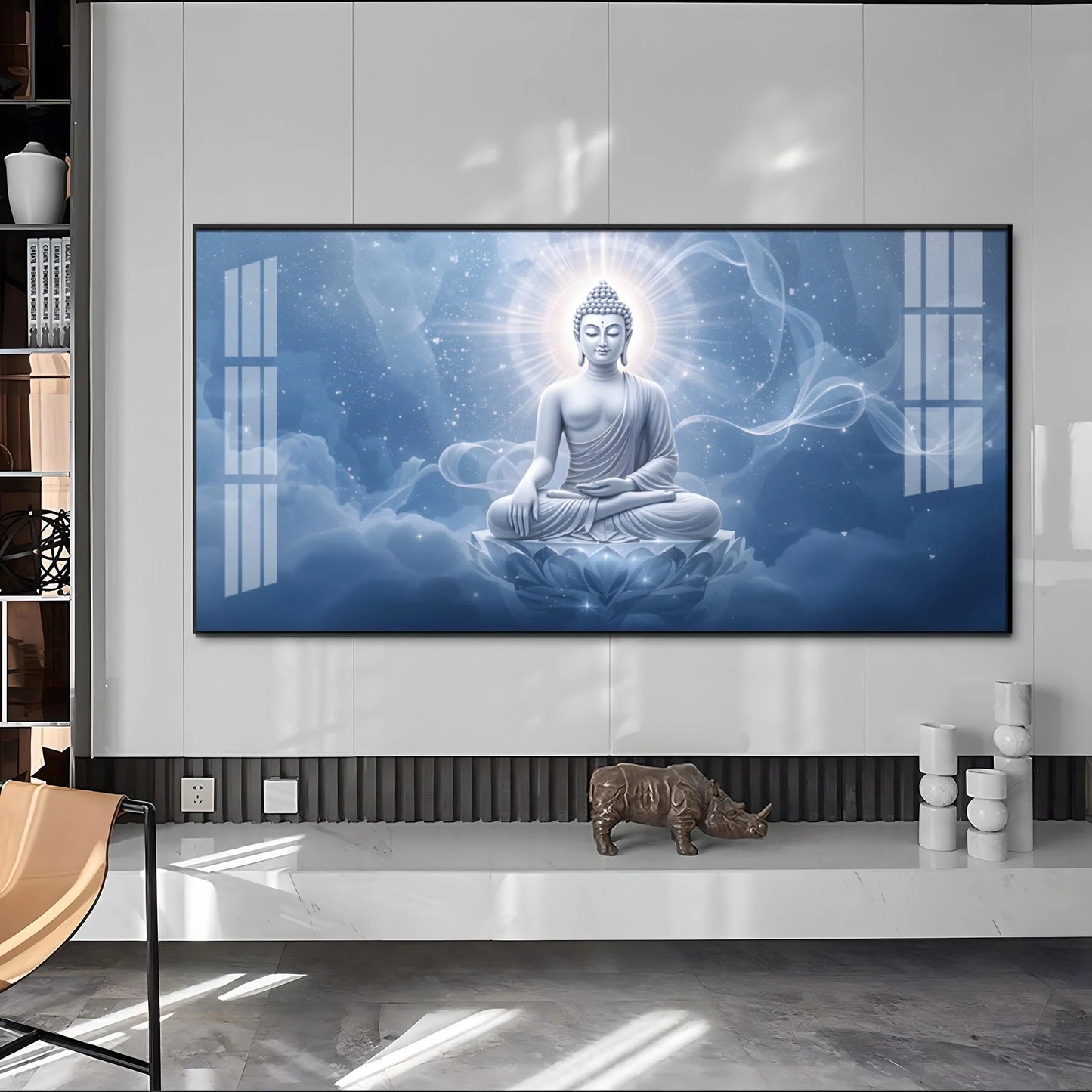 Cloudbound Calm Of Buddha Premium Acrylic Horizontal Wall Art
