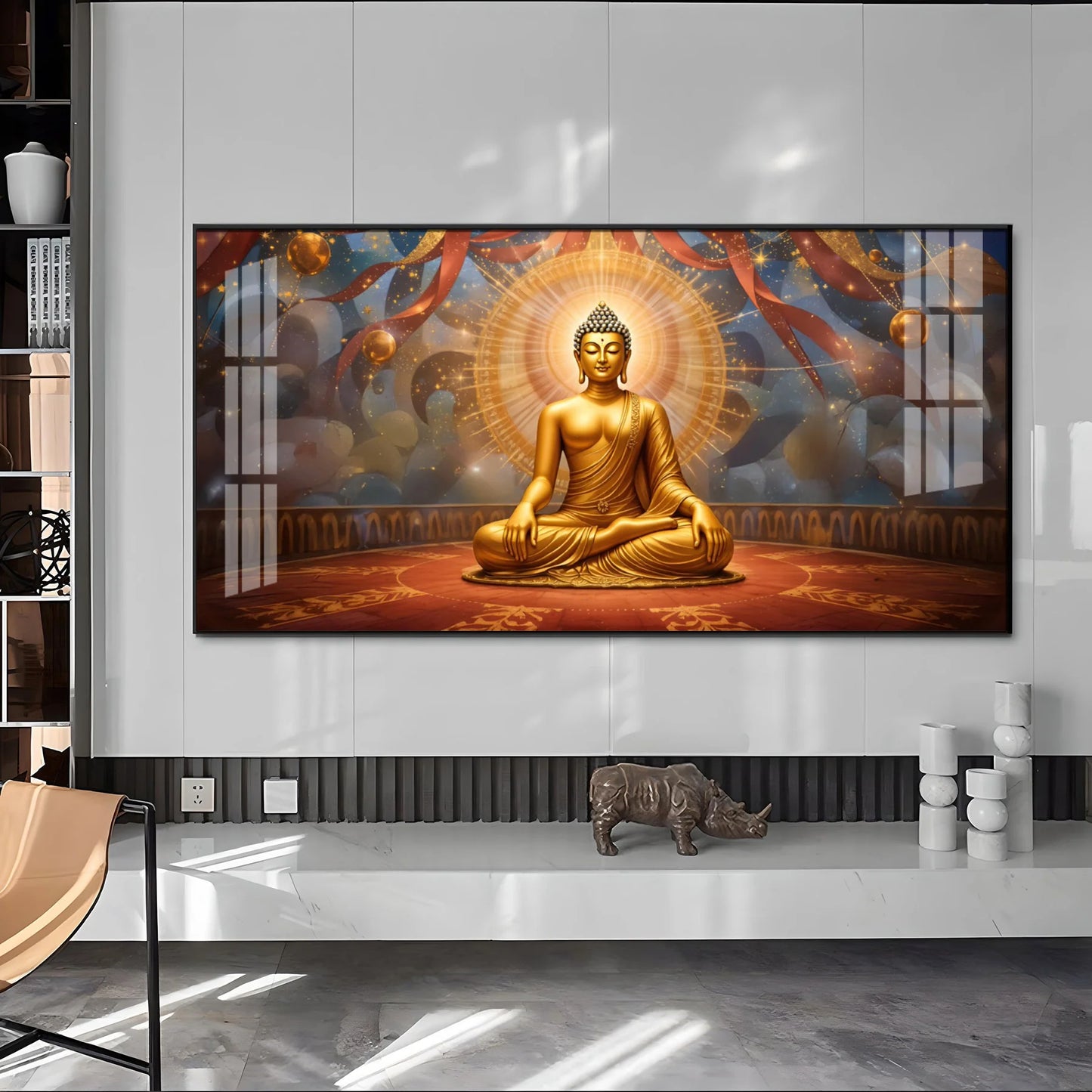 Enlightened Aura Of Buddha Premium Acrylic Horizontal Wall Art