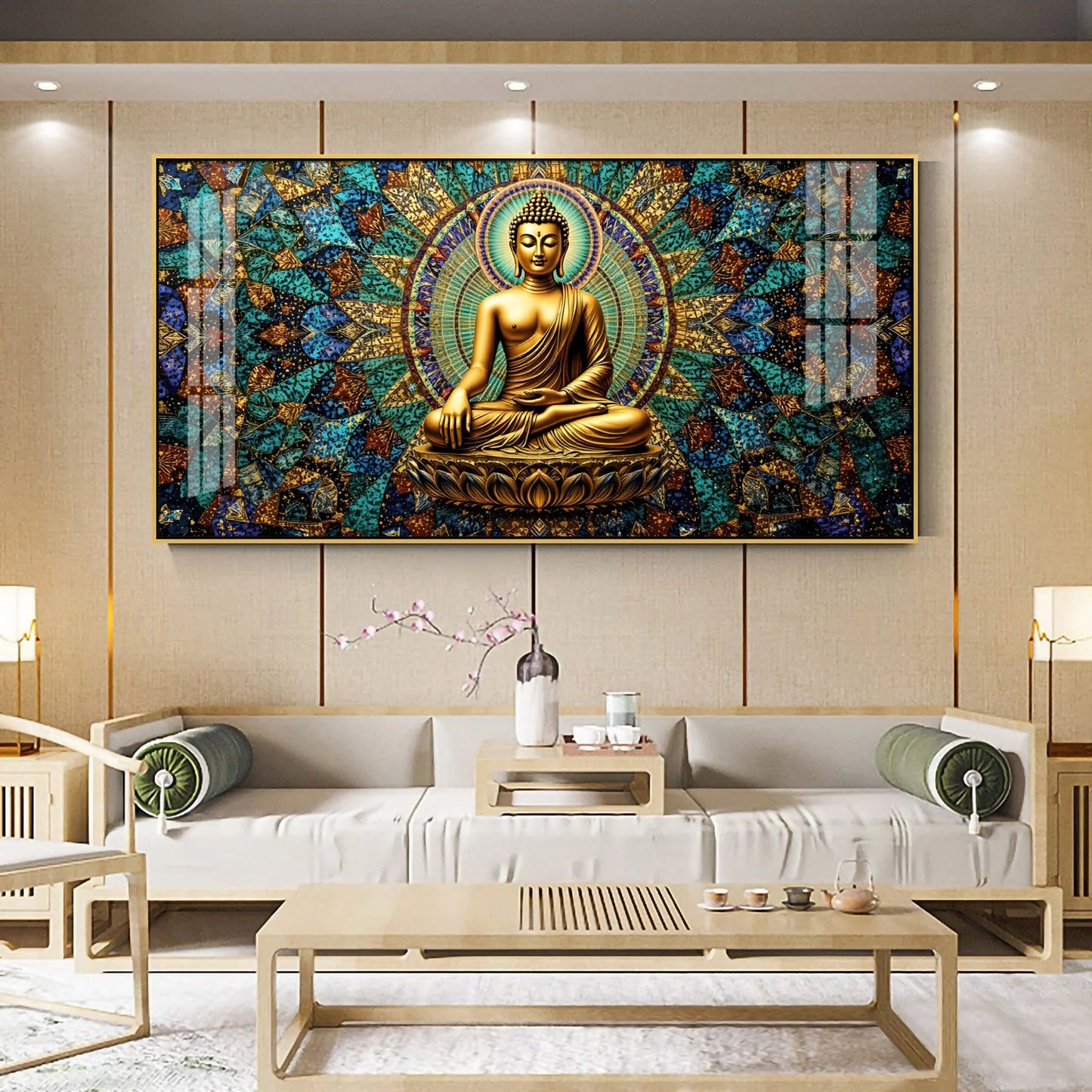 Buddha's Warm Embrace Premium Acrylic Horizontal Wall Art