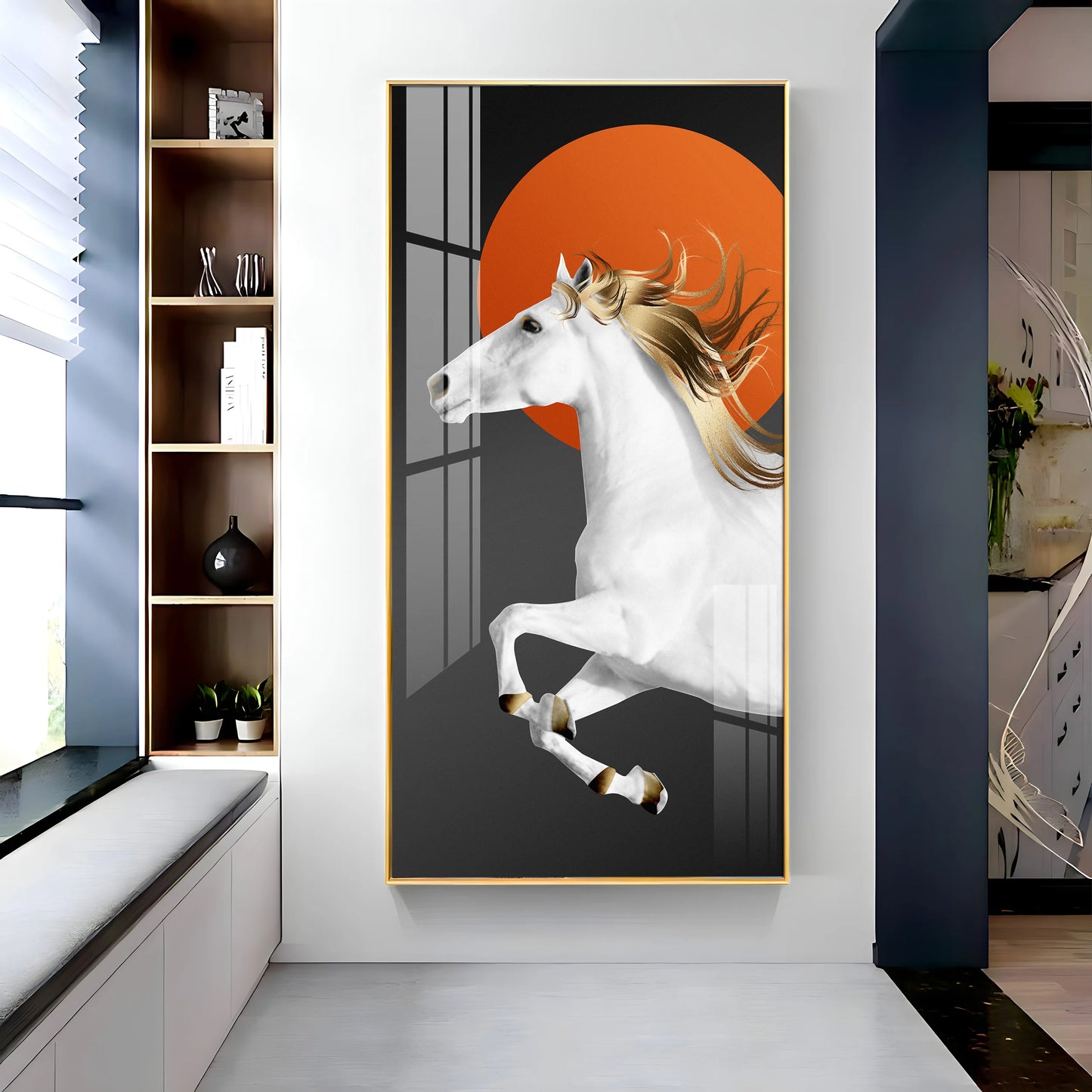 Stunning White Horse Premium Acrylic Vertical Wall Art