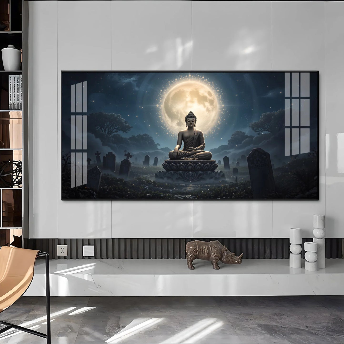 Calm Reflections Of Buddha Premium Acrylic Horizontal Wall Art