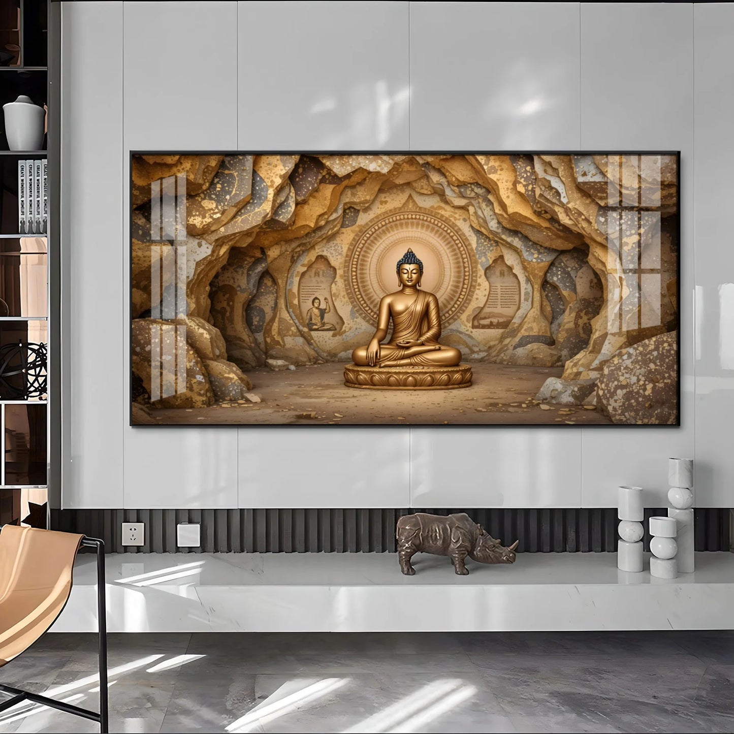 Divine Buddha Aura Premium Acrylic Horizontal Wall Art