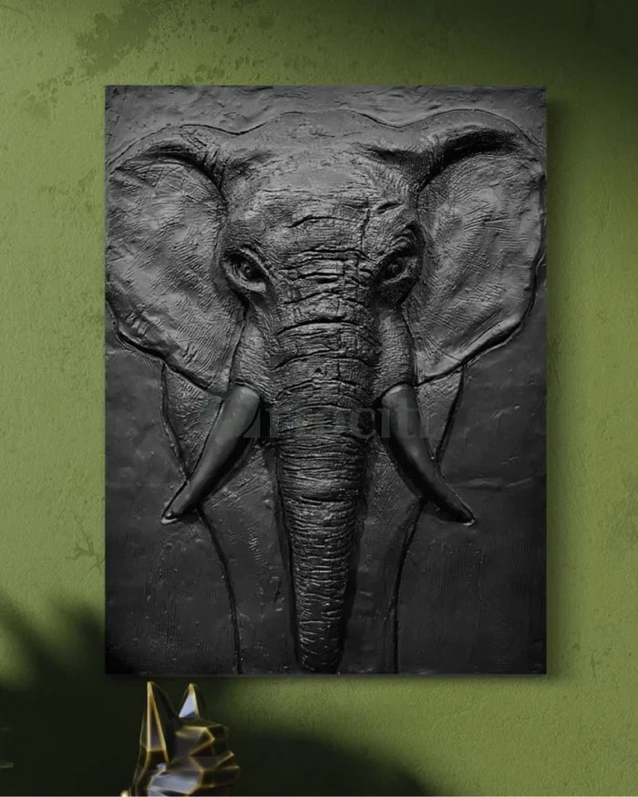 2X1.5 Feet Elephant Face 3D Relief Mural Wall Art | Abstract Nature wall art