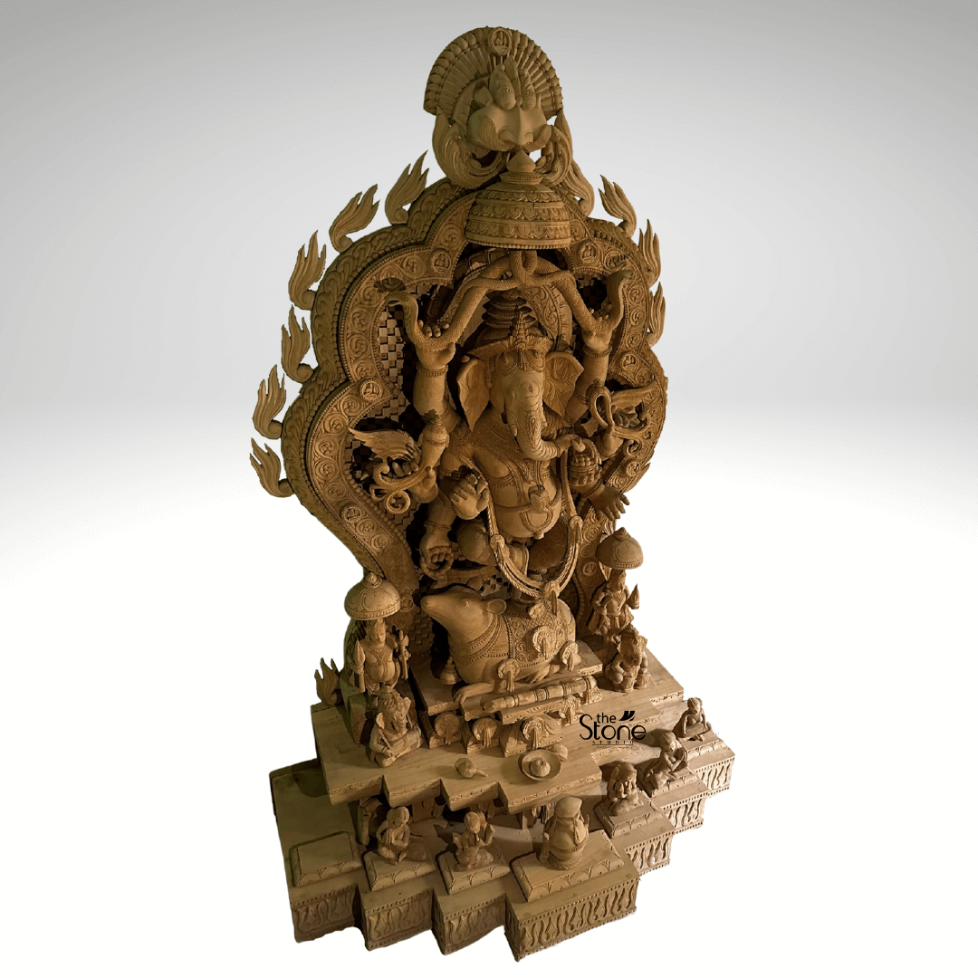 Wooden Ganesh Statue 5 feet
