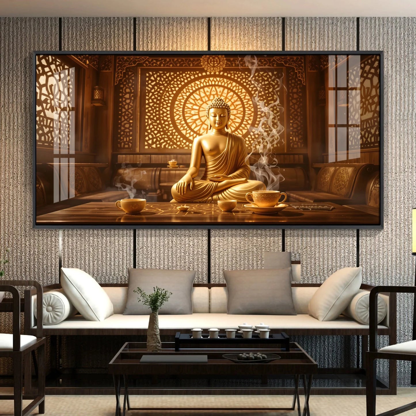 Ethereal Buddha Vision Premium Acrylic Horizontal Wall Art