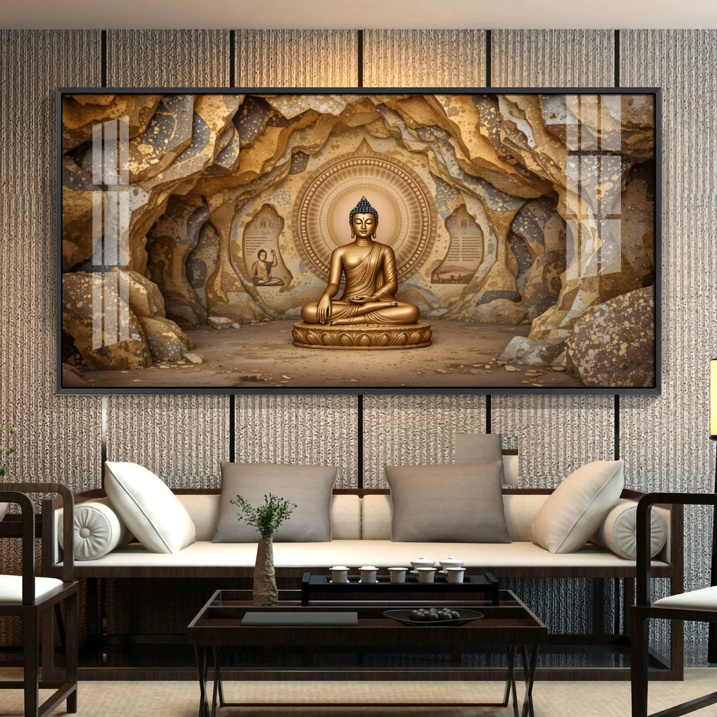 Divine Buddha Aura Premium Acrylic Horizontal Wall Art