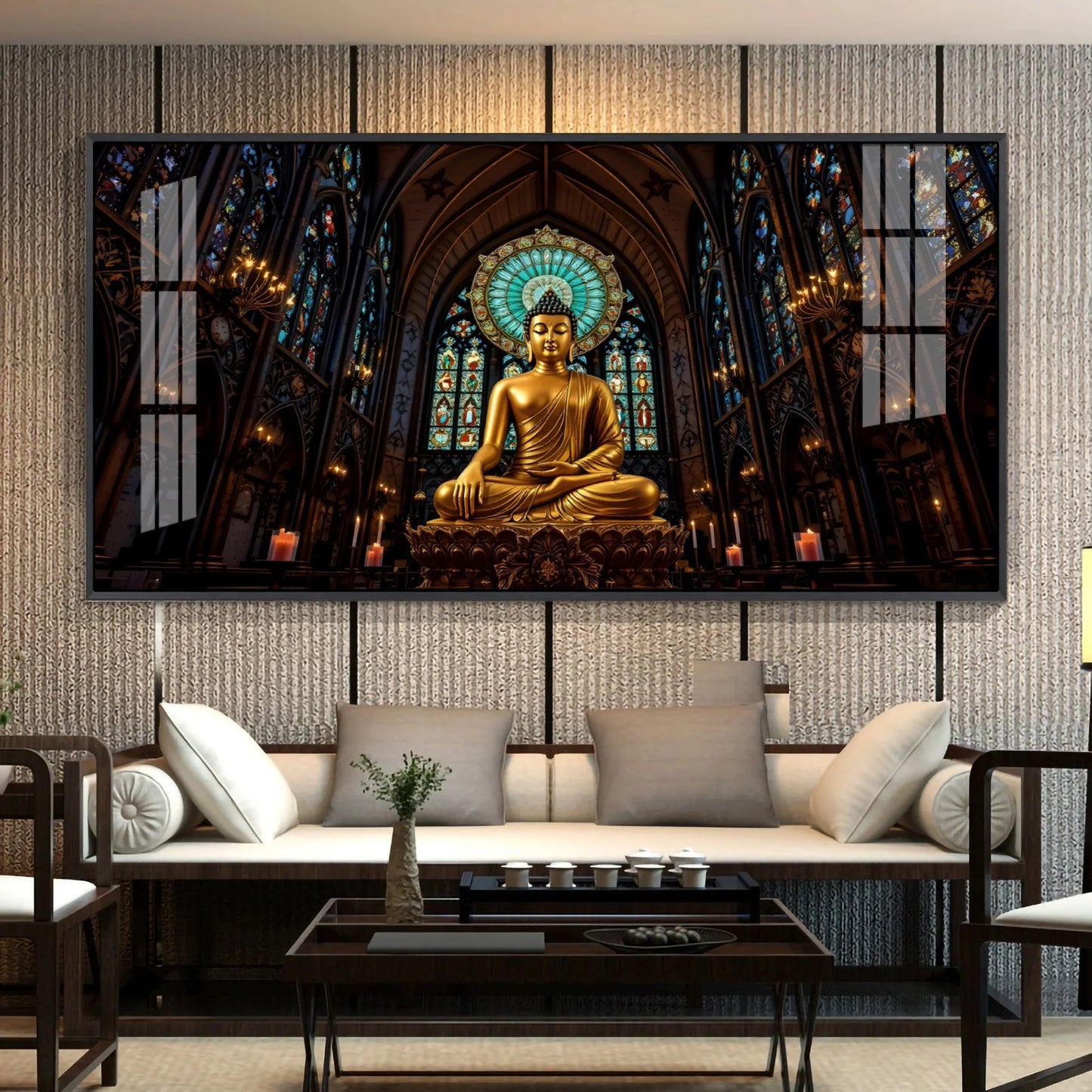 Radiant Peace Buddha Premium Acrylic Horizontal Wall Art