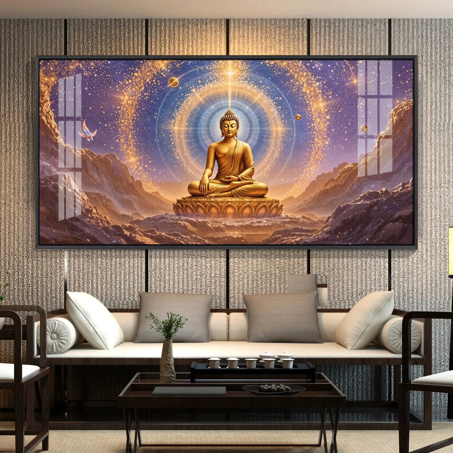 The Meditative Canvas Of Buddha Premium Acrylic Horizontal Wall Art