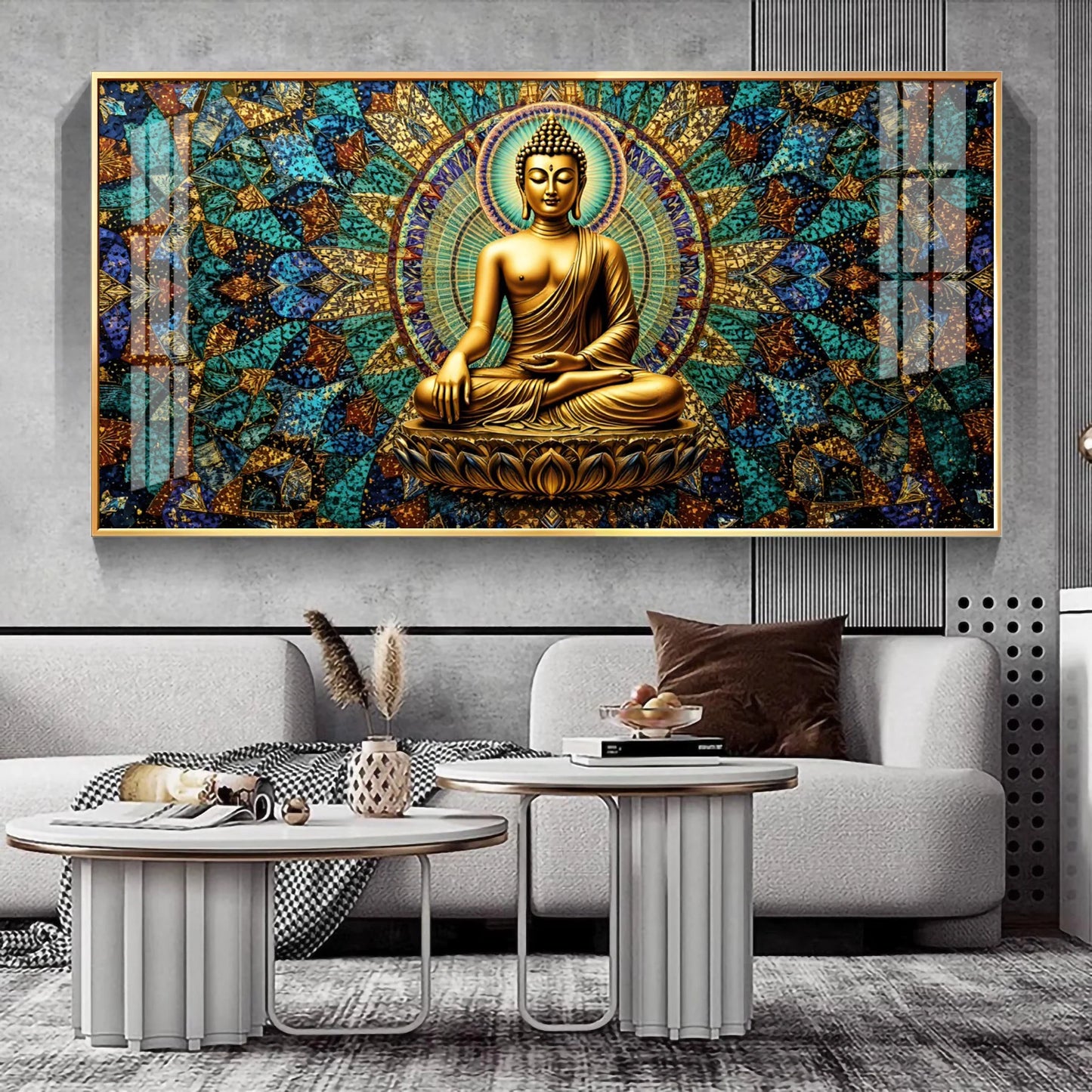 Buddha's Warm Embrace Premium Acrylic Horizontal Wall Art