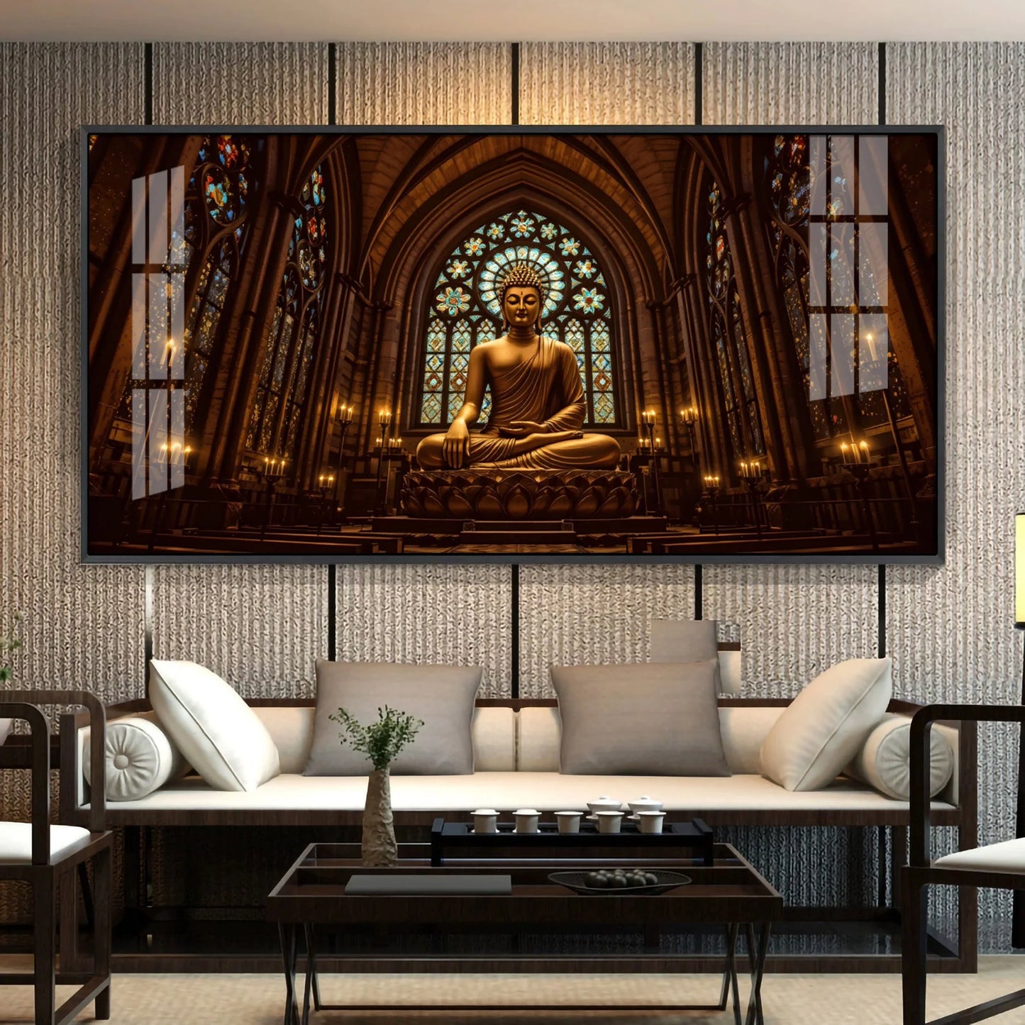 Majestic Buddha Premium Acrylic Horizontal Wall Art