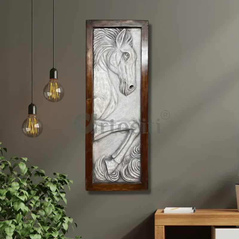 3 Feet Galloping Horse 3D Relief Mural