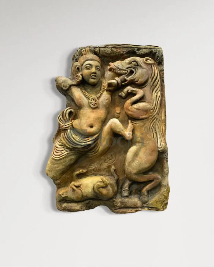 20X14 Inches Krishna Killing the Horse Demon Keshi Heritage Replicas 3d relief Mural wall art