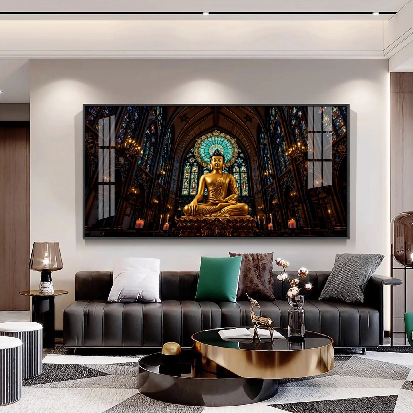 Radiant Peace Buddha Premium Acrylic Horizontal Wall Art